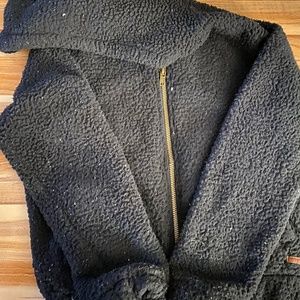 Fleece bill a bong hooded zip-up